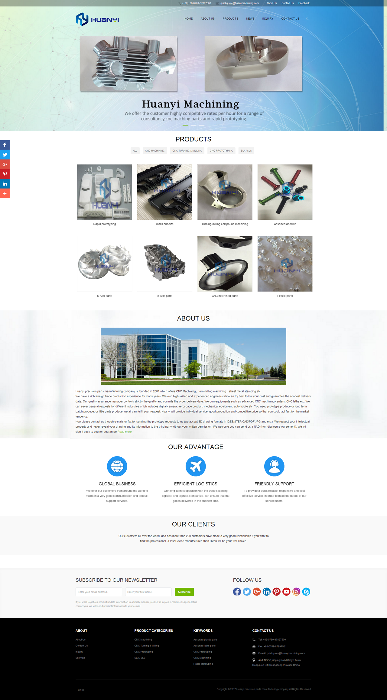 Huanyi precision parts manufacturing company