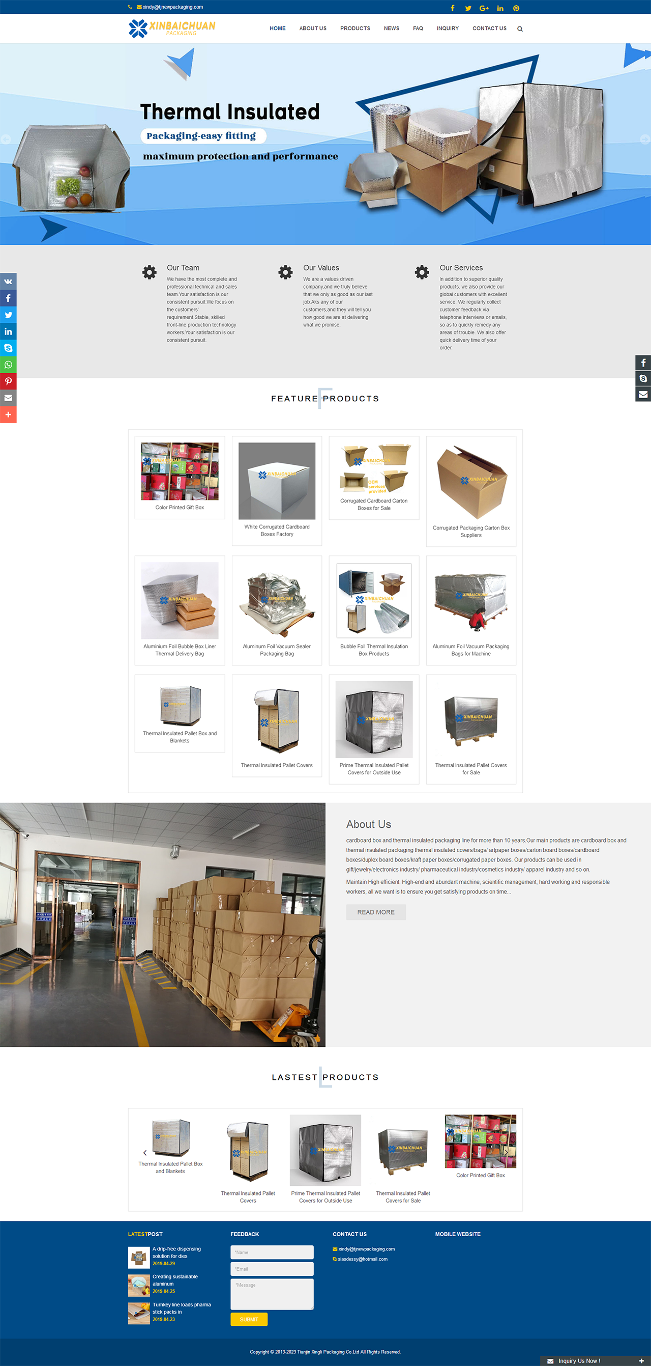 Tianjin Xingli Packaging Co.,Ltd - Cardboard Box and Thermal Insulation Packaging Solution