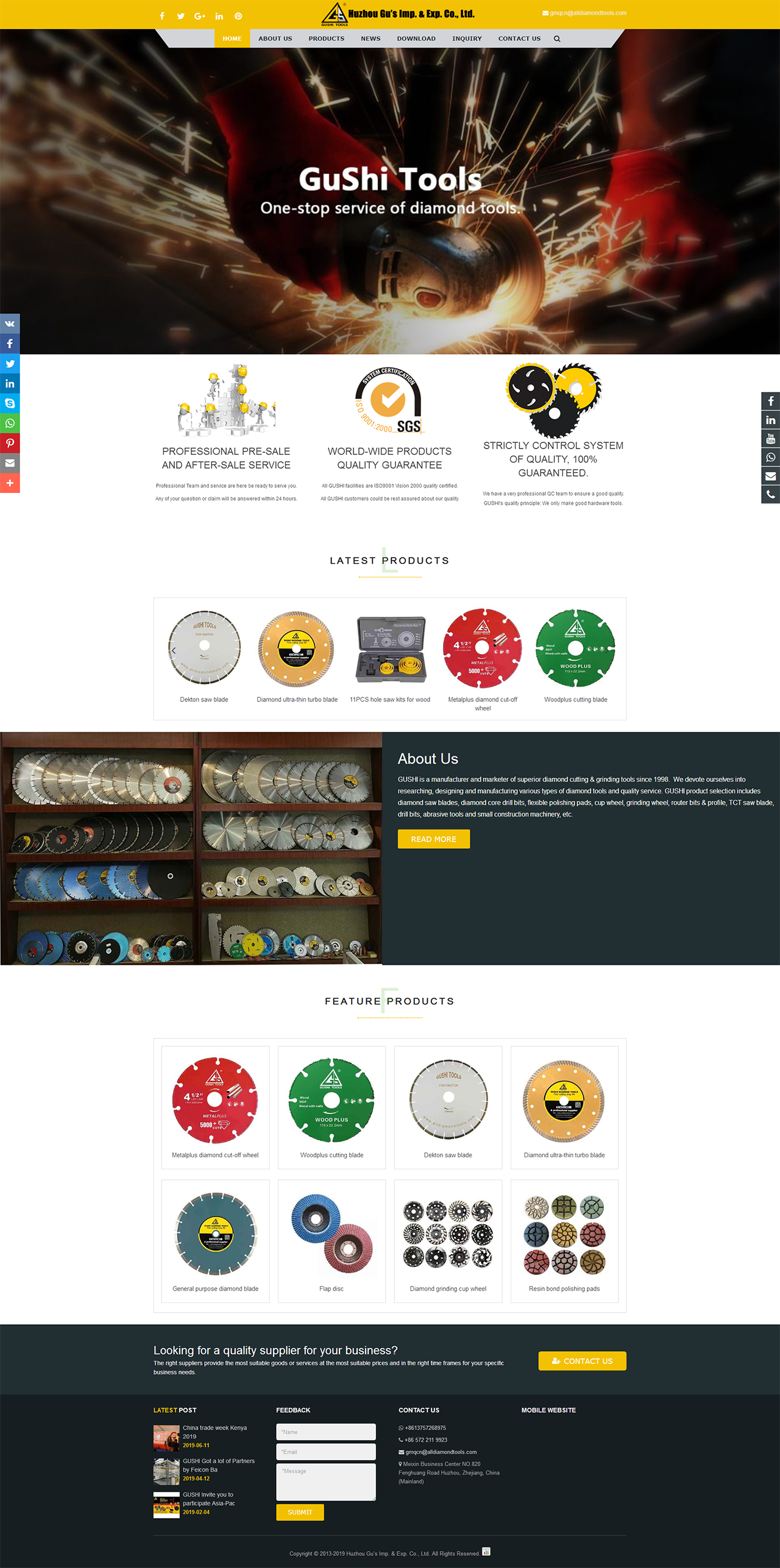 Huzhou Gu’s Imp. & Exp. Co., Ltd. - professional diamond tools supplier